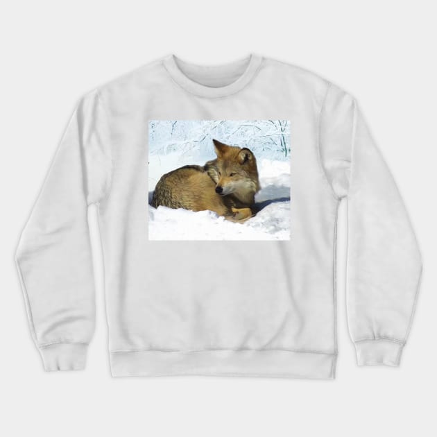 Wolf in the snow Crewneck Sweatshirt by Guardi